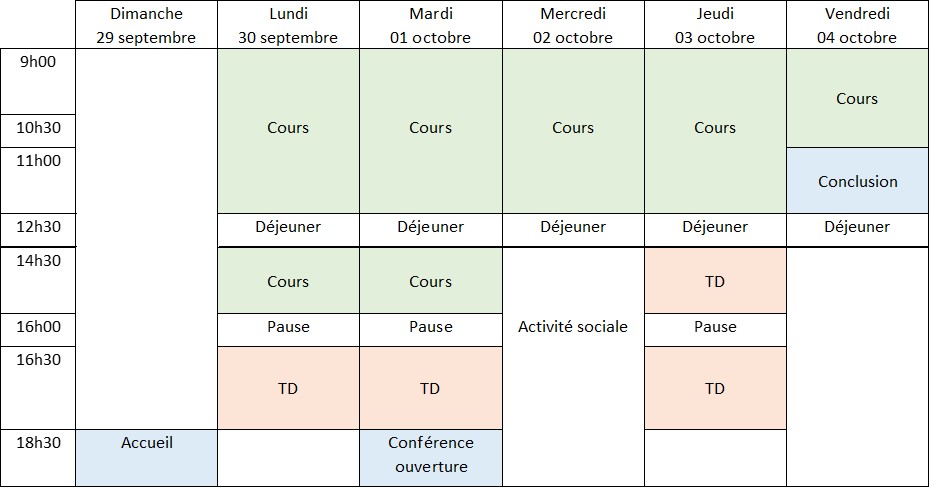 planning école